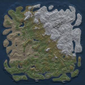Thumbnail Rust Map: Procedural Map, Size: 6000, Seed: 18377544, 17 Monuments
