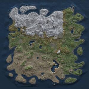 Thumbnail Rust Map: Procedural Map, Size: 4500, Seed: 14881183, 16 Monuments