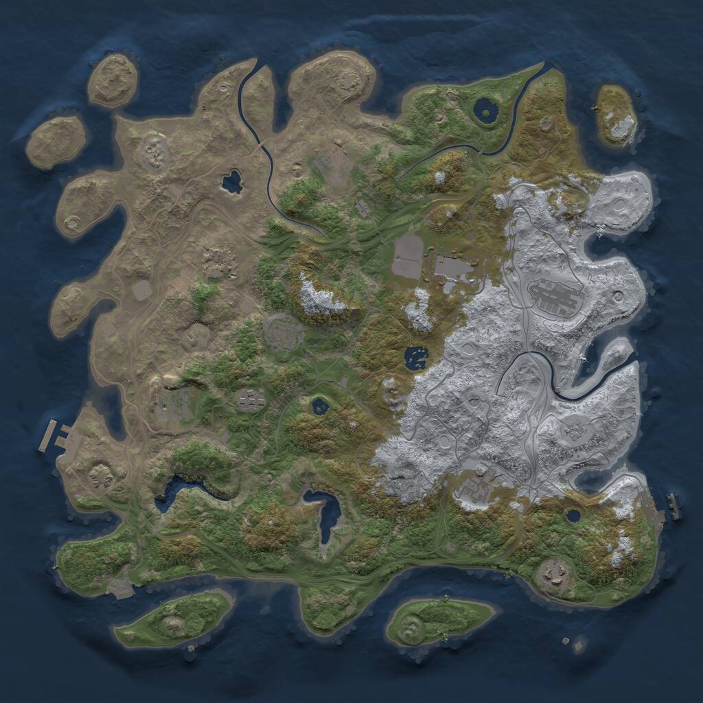 Rust Map: Procedural Map, Size: 4250, Seed: 1123277197, 16 Monuments