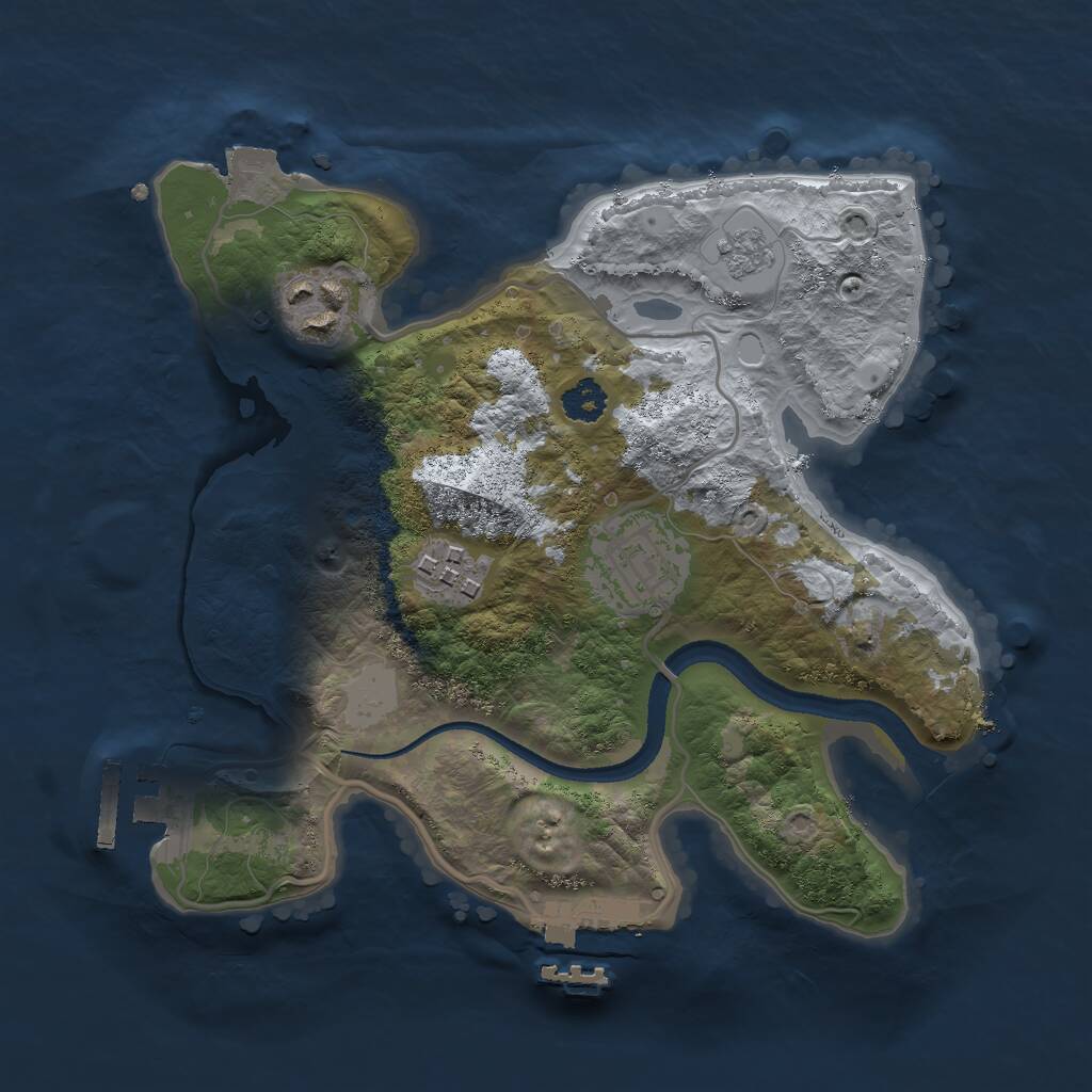 Rust Map: Procedural Map, Size: 2500, Seed: 1651996, 7 Monuments