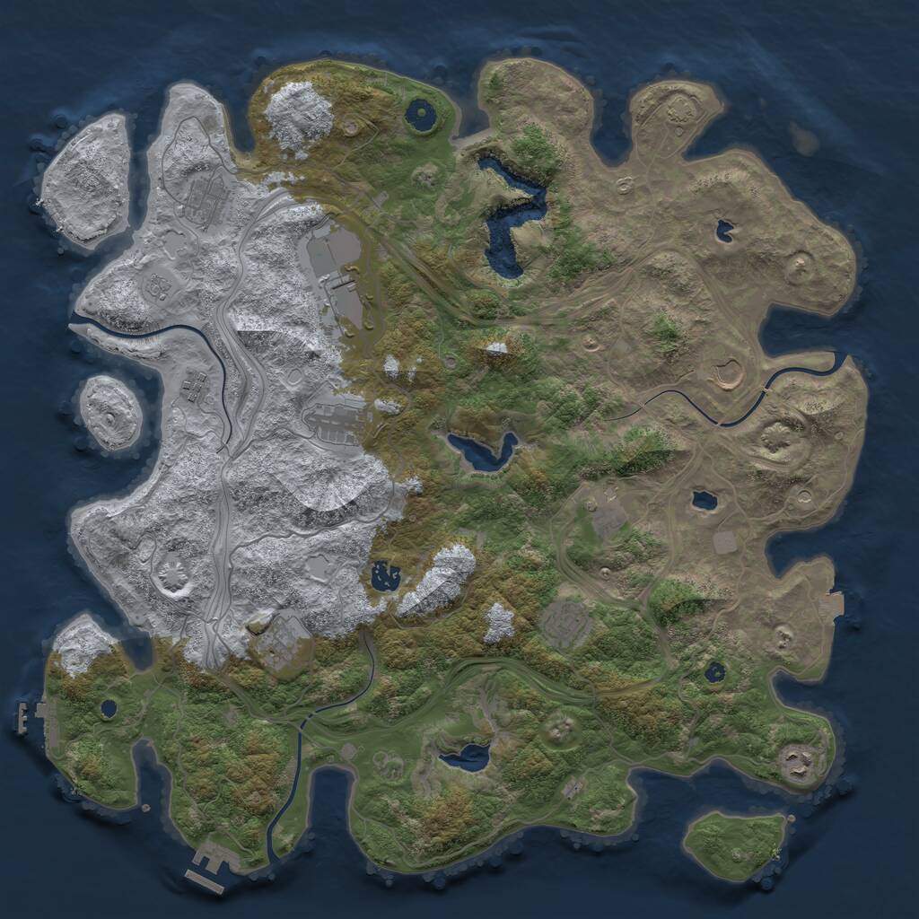 Rust Map: Procedural Map, Size: 4500, Seed: 18721175, 16 Monuments