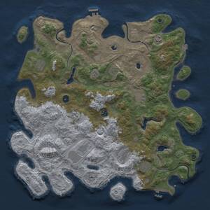 Thumbnail Rust Map: Procedural Map, Size: 4500, Seed: 1317900553, 16 Monuments