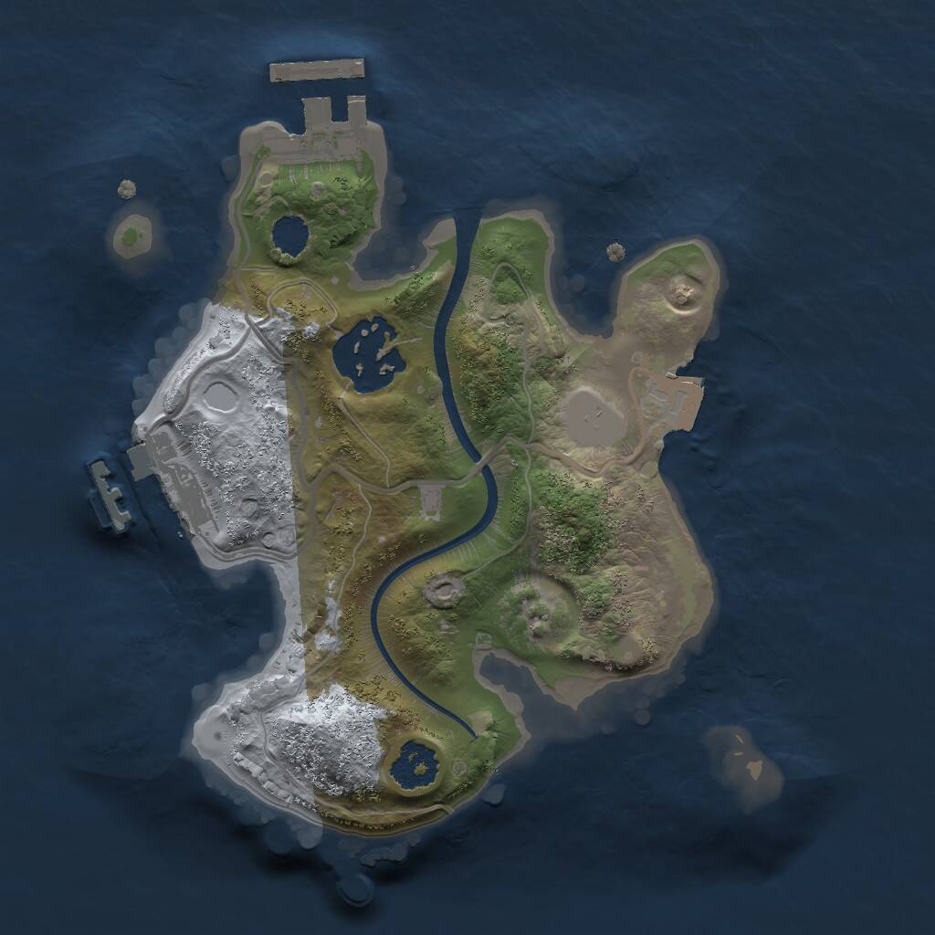 Rust Map: Procedural Map, Size: 2000, Seed: 509581569, 4 Monuments