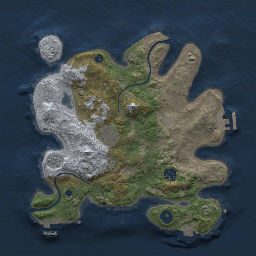 Rust Map: Procedural Map, Size: 3000, Seed: 8965324, 9 Monuments