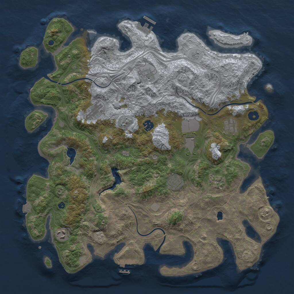 Rust Map: Procedural Map, Size: 4250, Seed: 546399798, 15 Monuments