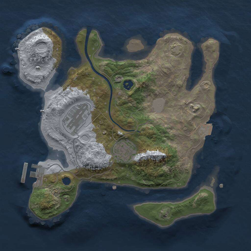 Rust Map: Procedural Map, Size: 2500, Seed: 498603366, 5 Monuments