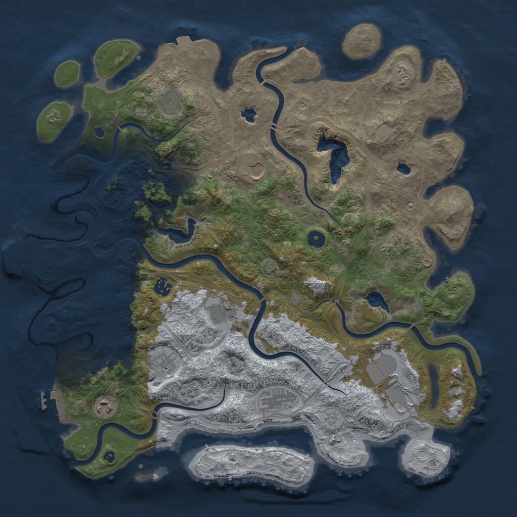 Rust Map: Procedural Map, Size: 4500, Seed: 2010010075, 16 Monuments