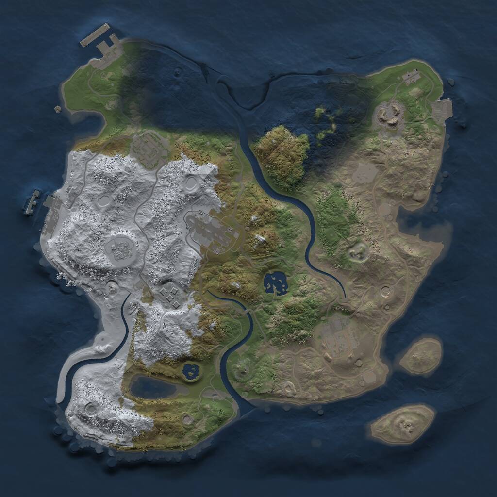 Rust Map: Procedural Map, Size: 3000, Seed: 87136, 11 Monuments