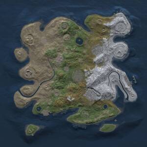 Thumbnail Rust Map: Procedural Map, Size: 3000, Seed: 447811165, 10 Monuments