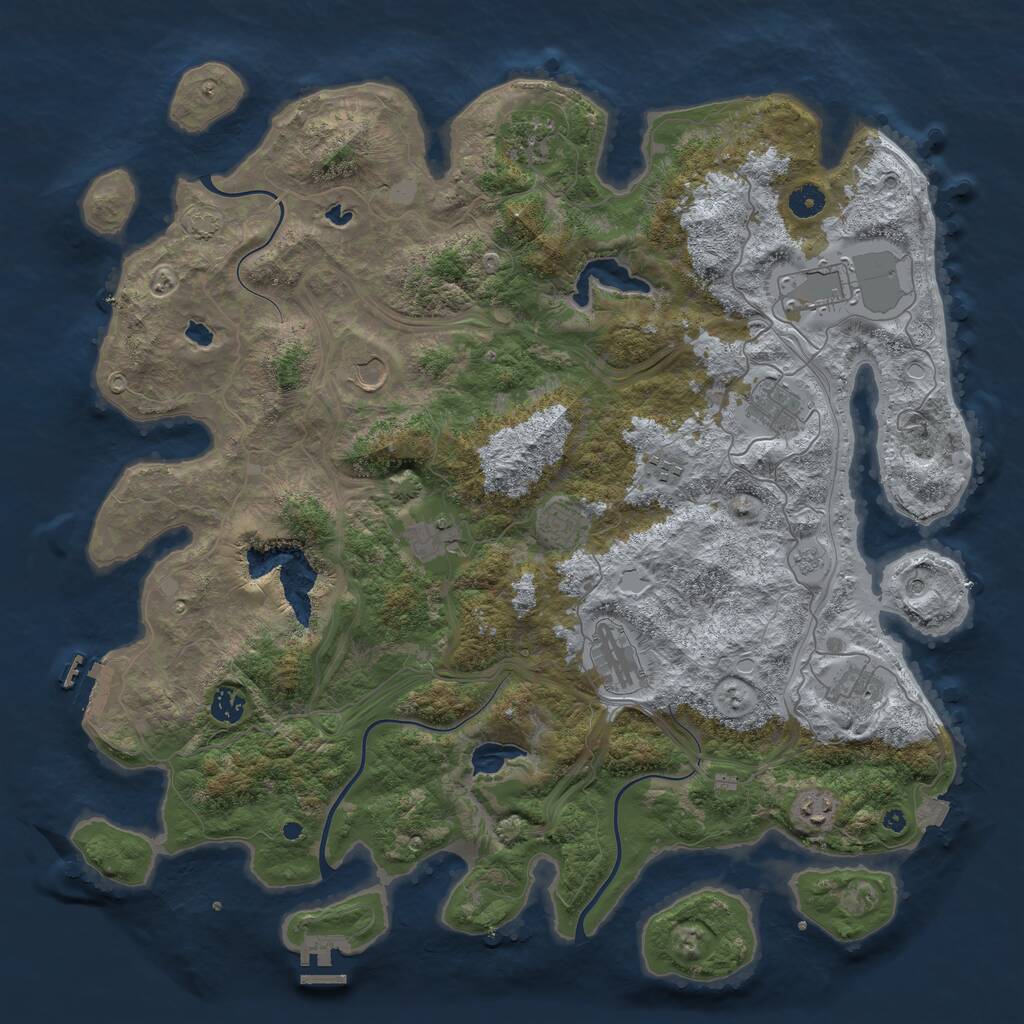 Rust Map: Procedural Map, Size: 4500, Seed: 315128827, 17 Monuments