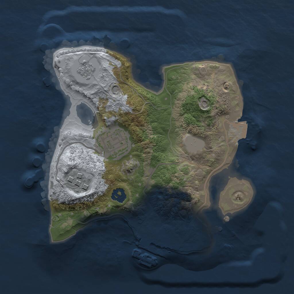 Rust Map: Procedural Map, Size: 2000, Seed: 521929073, 5 Monuments
