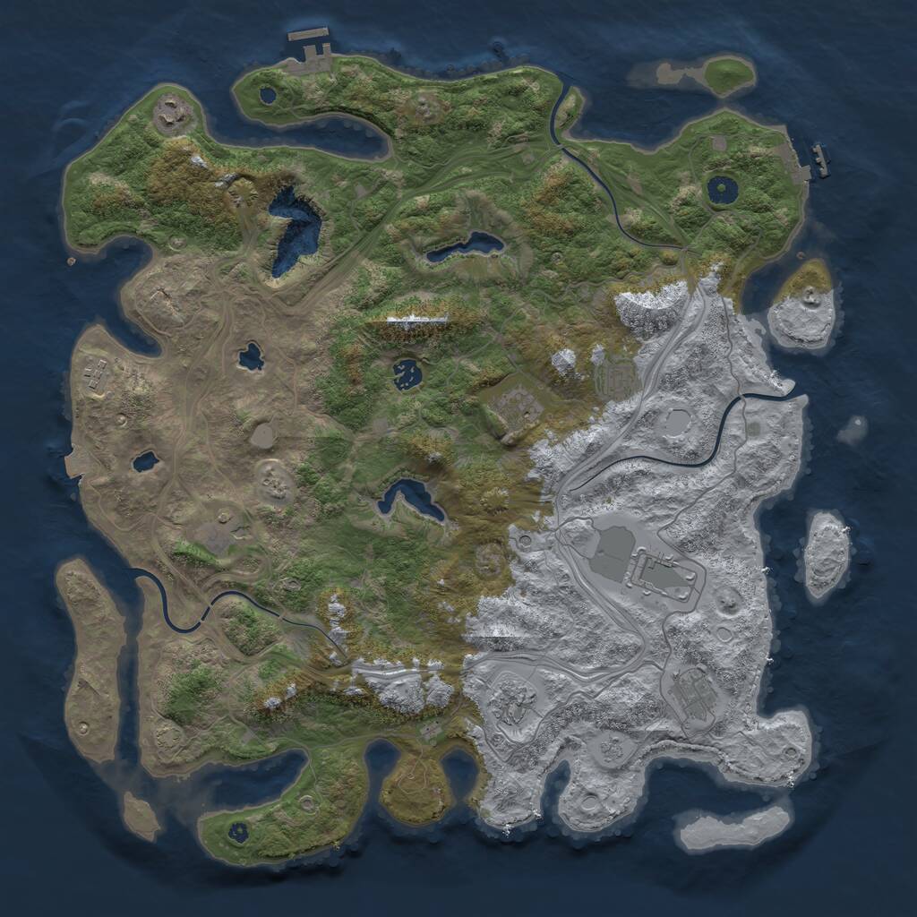 Rust Map: Procedural Map, Size: 4602, Seed: 10, 15 Monuments