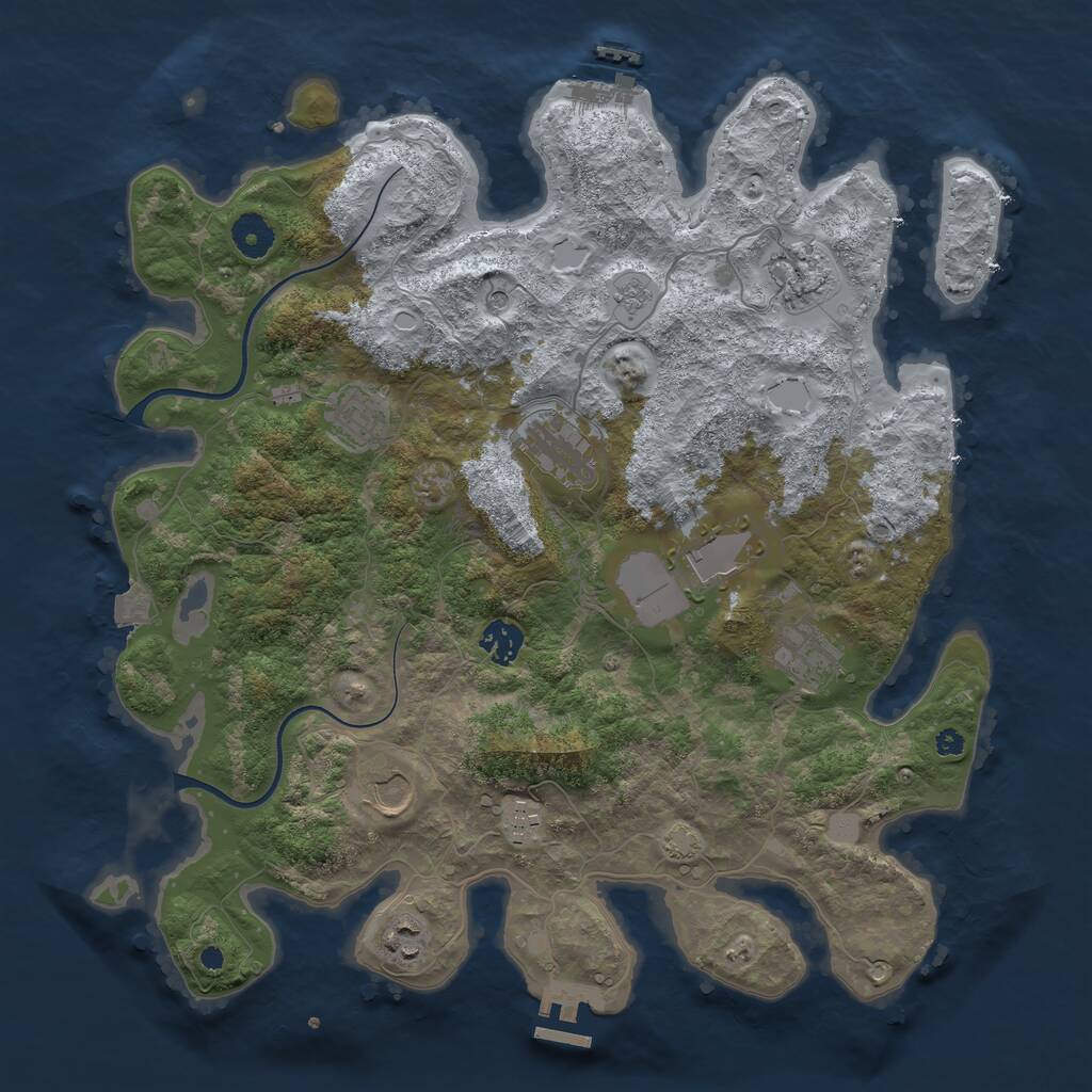 Rust Map: Procedural Map, Size: 3850, Seed: 216, 15 Monuments