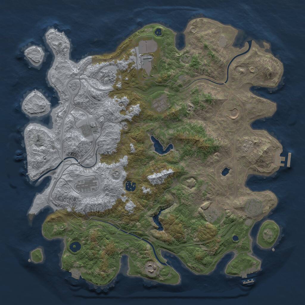 Rust Map: Procedural Map, Size: 4250, Seed: 266613578, 17 Monuments
