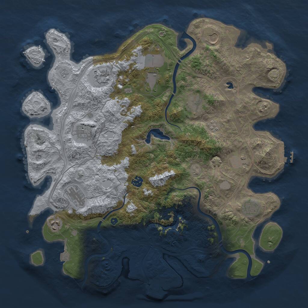 Rust Map: Procedural Map, Size: 4250, Seed: 266613578, 17 Monuments