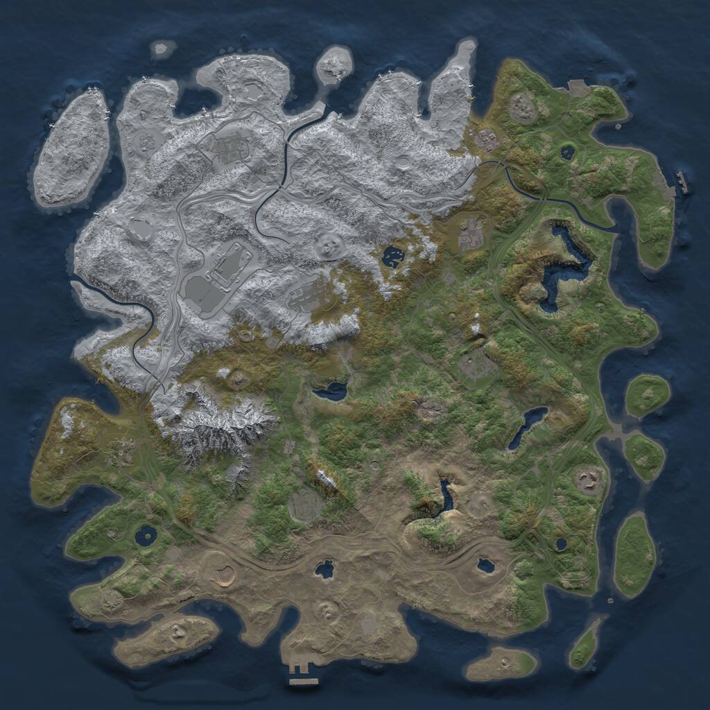 Rust Map: Procedural Map, Size: 5000, Seed: 903, 17 Monuments
