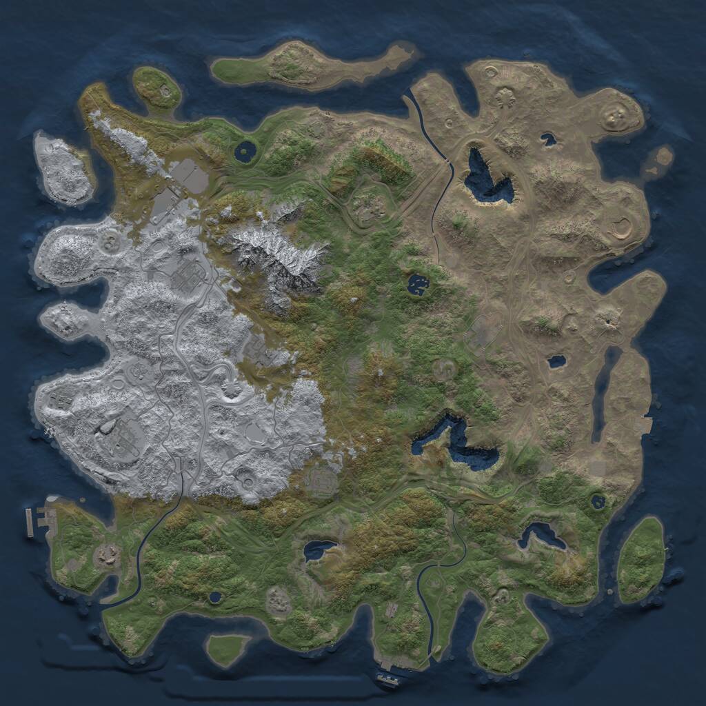 Rust Map: Procedural Map, Size: 5000, Seed: 11481, 17 Monuments