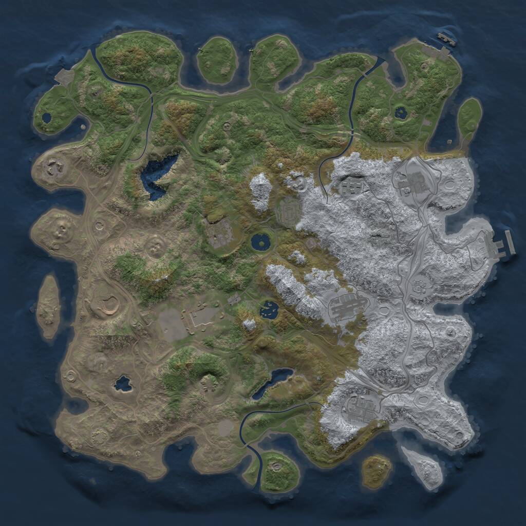 Rust Map: Procedural Map, Size: 4250, Seed: 1497945350, 16 Monuments
