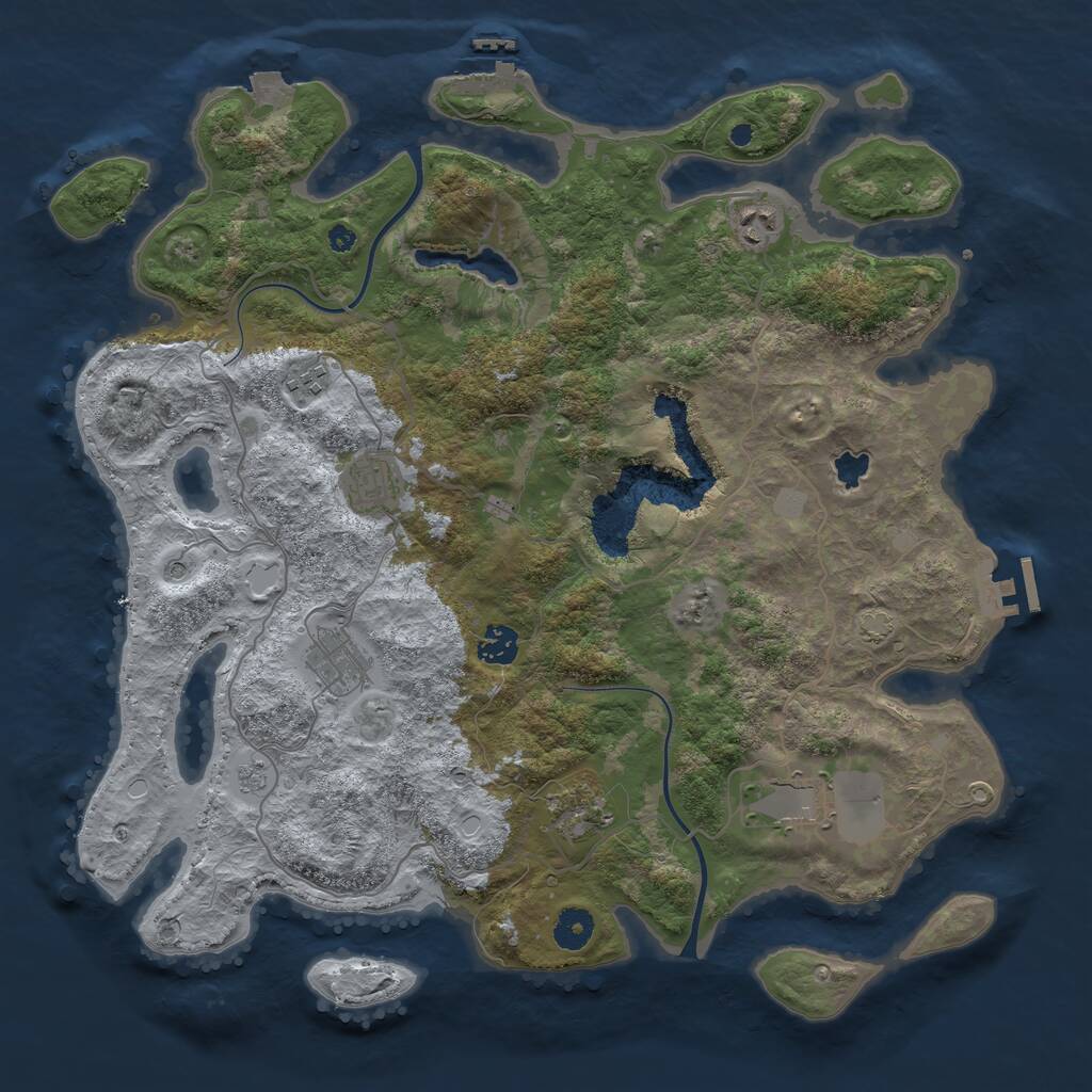 Rust Map: Procedural Map, Size: 4000, Seed: 82372358, 13 Monuments