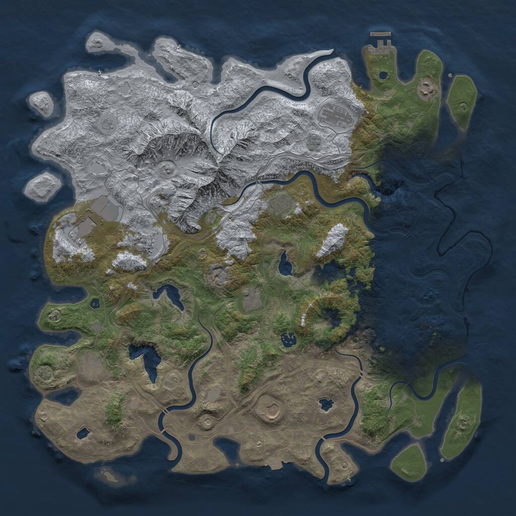 Rust Map: Procedural Map, Size: 5000, Seed: 789456, 15 Monuments