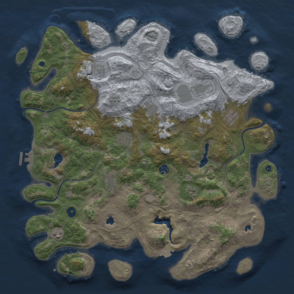 Rust Map: Procedural Map, Size: 4500, Seed: 1475089709, 15 Monuments
