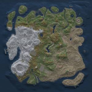 Thumbnail Rust Map: Procedural Map, Size: 4200, Seed: 356354901, 14 Monuments