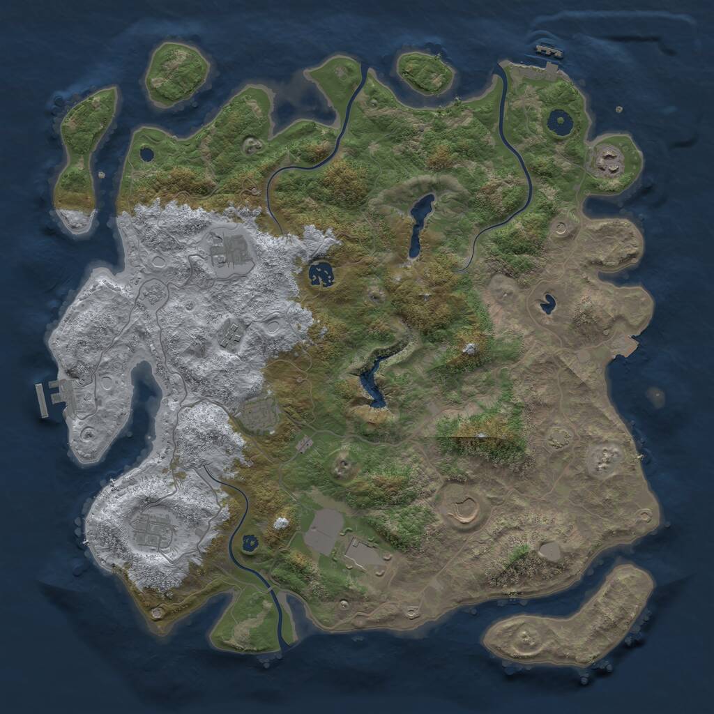 Rust Map: Procedural Map, Size: 4200, Seed: 356354901, 14 Monuments