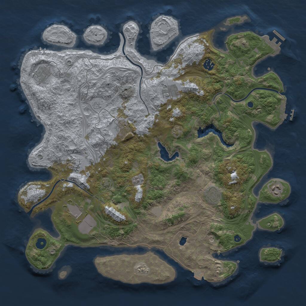 Rust Map: Procedural Map, Size: 4250, Seed: 796969690, 15 Monuments