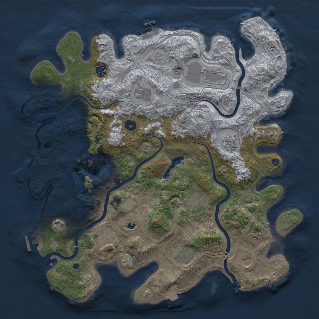 Rust Map: Procedural Map, Size: 4250, Seed: 1623073184, 16 Monuments