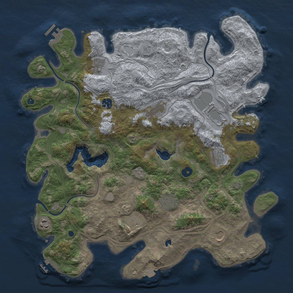 Rust Map: Procedural Map, Size: 4250, Seed: 1623073184, 16 Monuments
