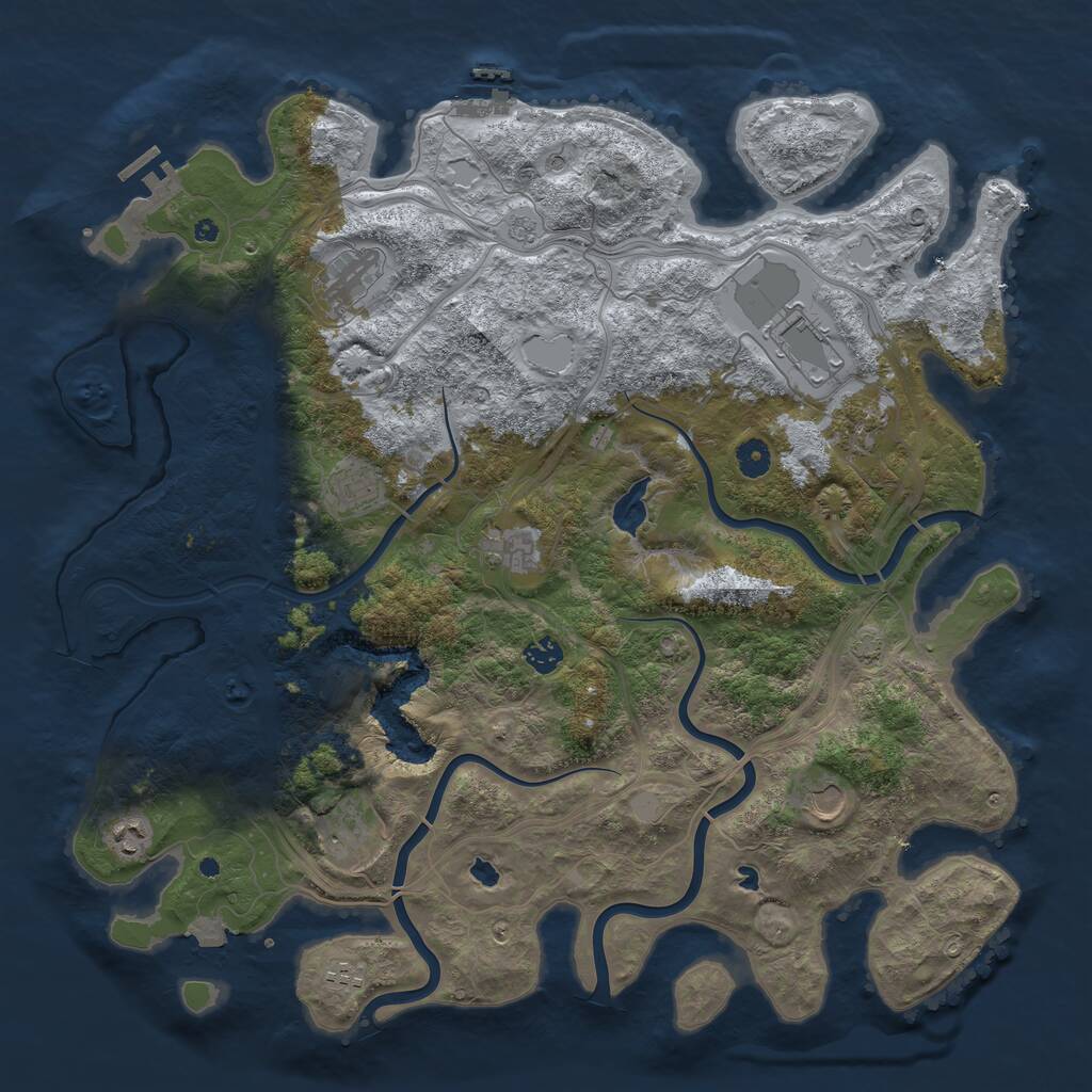 Rust Map: Procedural Map, Size: 4500, Seed: 56346346, 16 Monuments