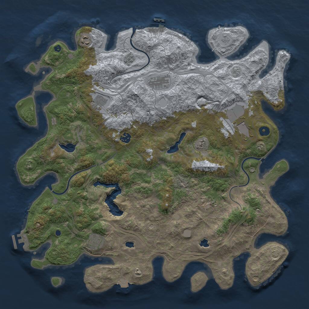 Rust Map: Procedural Map, Size: 4500, Seed: 56346346, 14 Monuments