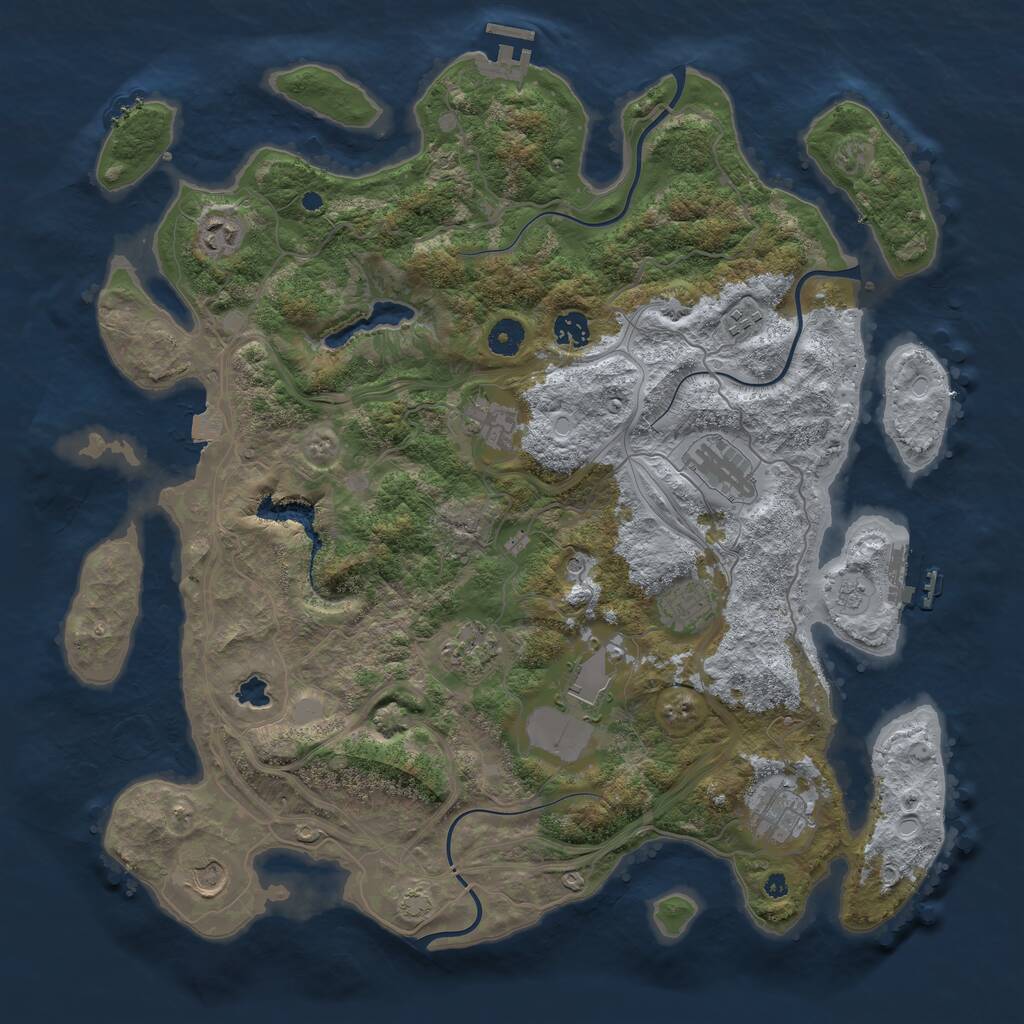 Rust Map: Procedural Map, Size: 4250, Seed: 1369024, 16 Monuments