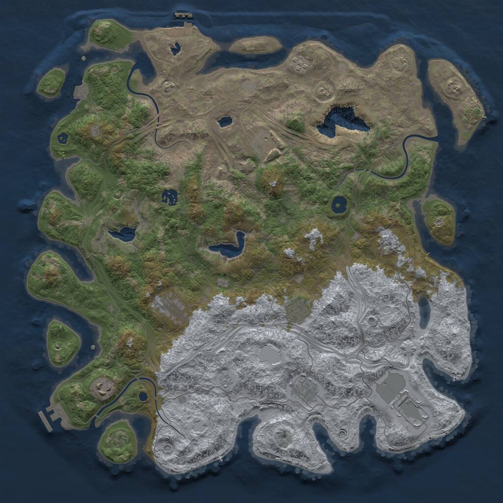 Rust Map: Procedural Map, Size: 4500, Seed: 814586710, 15 Monuments