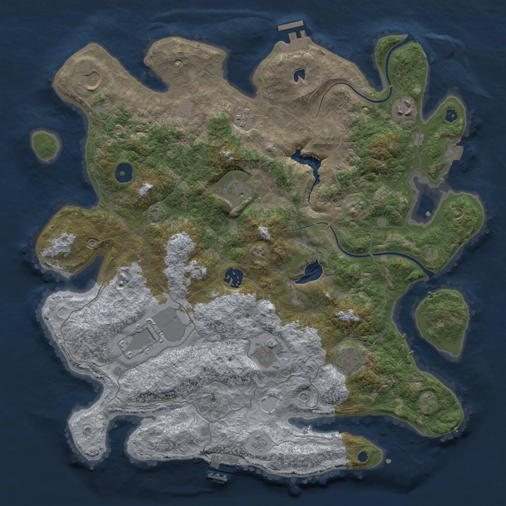 Rust Map: Procedural Map, Size: 4000, Seed: 1661488982, 14 Monuments