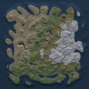 Thumbnail Rust Map: Procedural Map, Size: 4500, Seed: 4529713, 13 Monuments