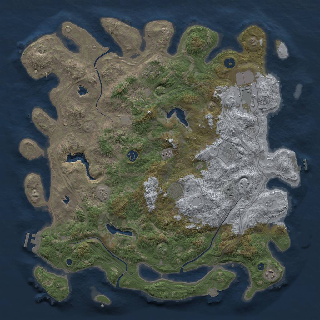 Rust Map: Procedural Map, Size: 4500, Seed: 4529713, 13 Monuments