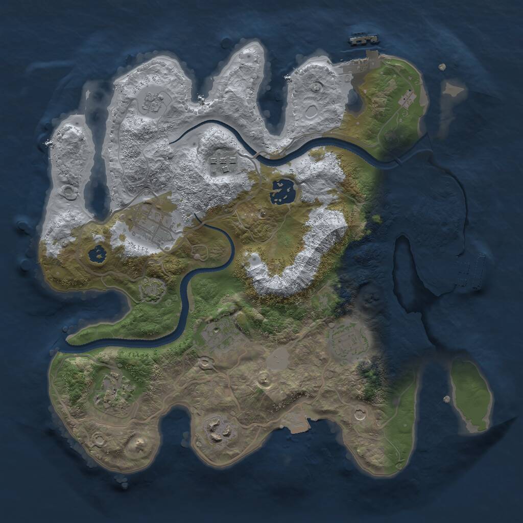 Rust Map: Procedural Map, Size: 3000, Seed: 681215963, 13 Monuments