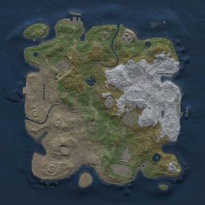 Thumbnail Rust Map: Procedural Map, Size: 3500, Seed: 1358639518, 14 Monuments