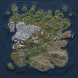 Thumbnail Rust Map: Procedural Map, Size: 3500, Seed: 515042477, 14 Monuments