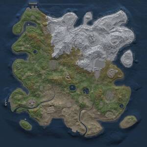 Thumbnail Rust Map: Procedural Map, Size: 3600, Seed: 5923532, 14 Monuments