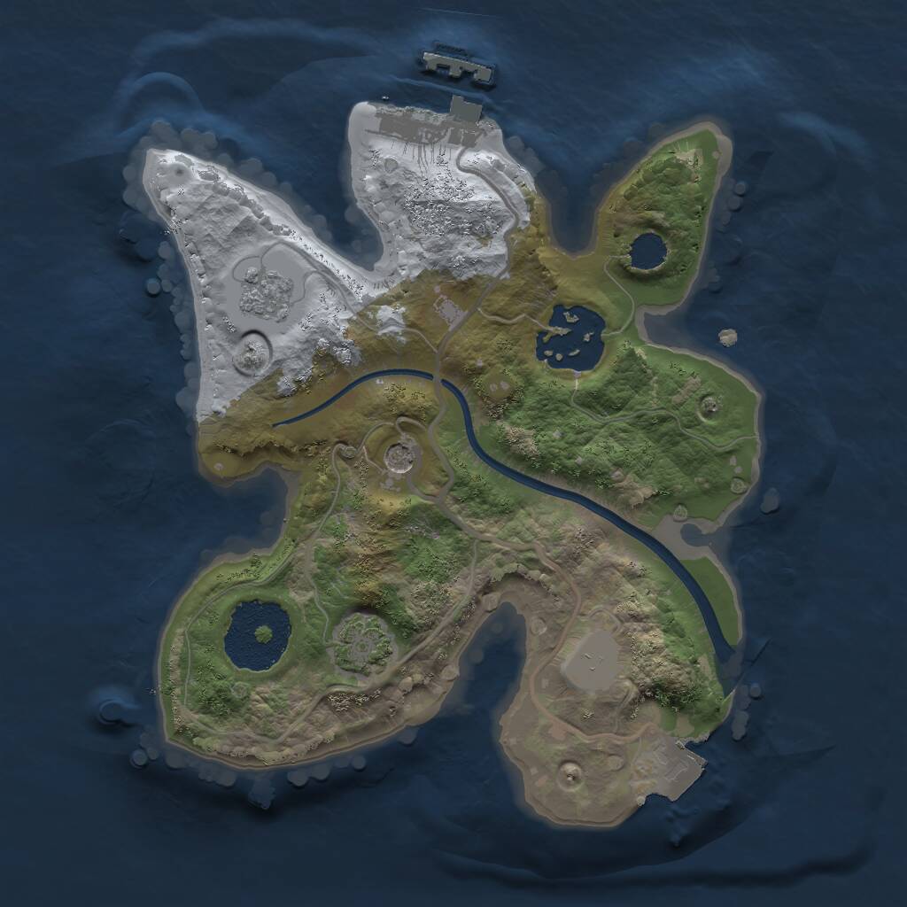 Rust Map: Procedural Map, Size: 2000, Seed: 1796357621, 6 Monuments