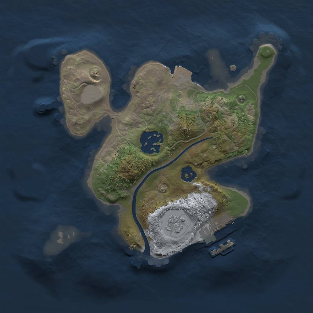 Rust Map: Procedural Map, Size: 2000, Seed: 944271284, 4 Monuments