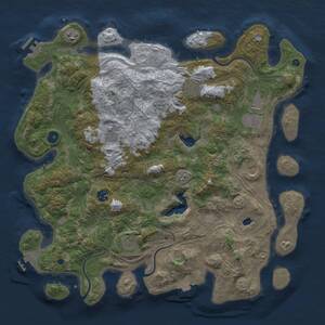 Thumbnail Rust Map: Procedural Map, Size: 4250, Seed: 2143460475, 14 Monuments