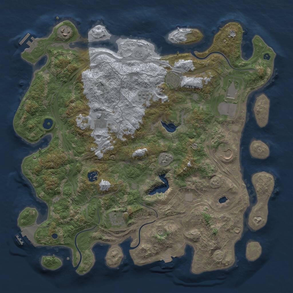 Rust Map: Procedural Map, Size: 4250, Seed: 2143460475, 14 Monuments