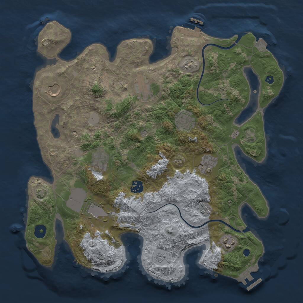 Rust Map: Procedural Map, Size: 3500, Seed: 858107186, 15 Monuments