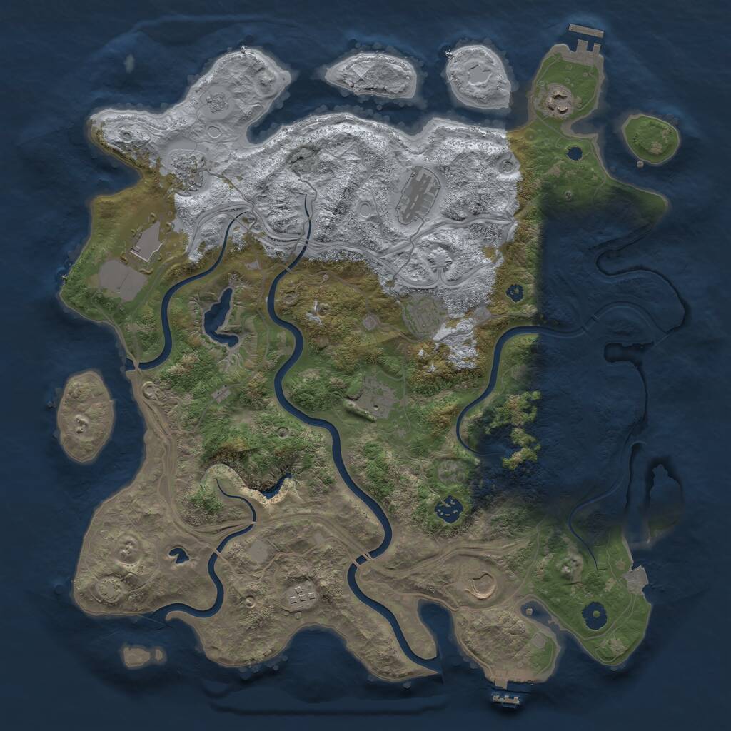 Rust Map: Procedural Map, Size: 4250, Seed: 552487701, 15 Monuments