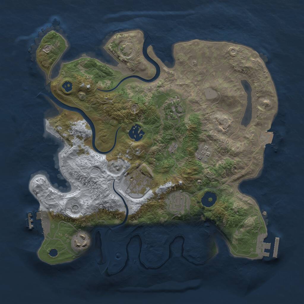 Rust Map: Procedural Map, Size: 3000, Seed: 68697, 11 Monuments