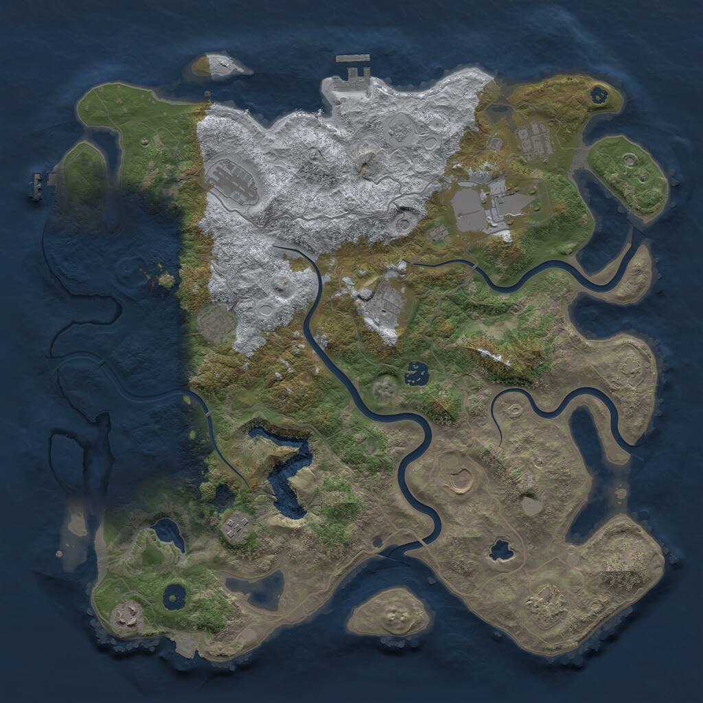 Rust Map: Procedural Map, Size: 4200, Seed: 375784296, 16 Monuments