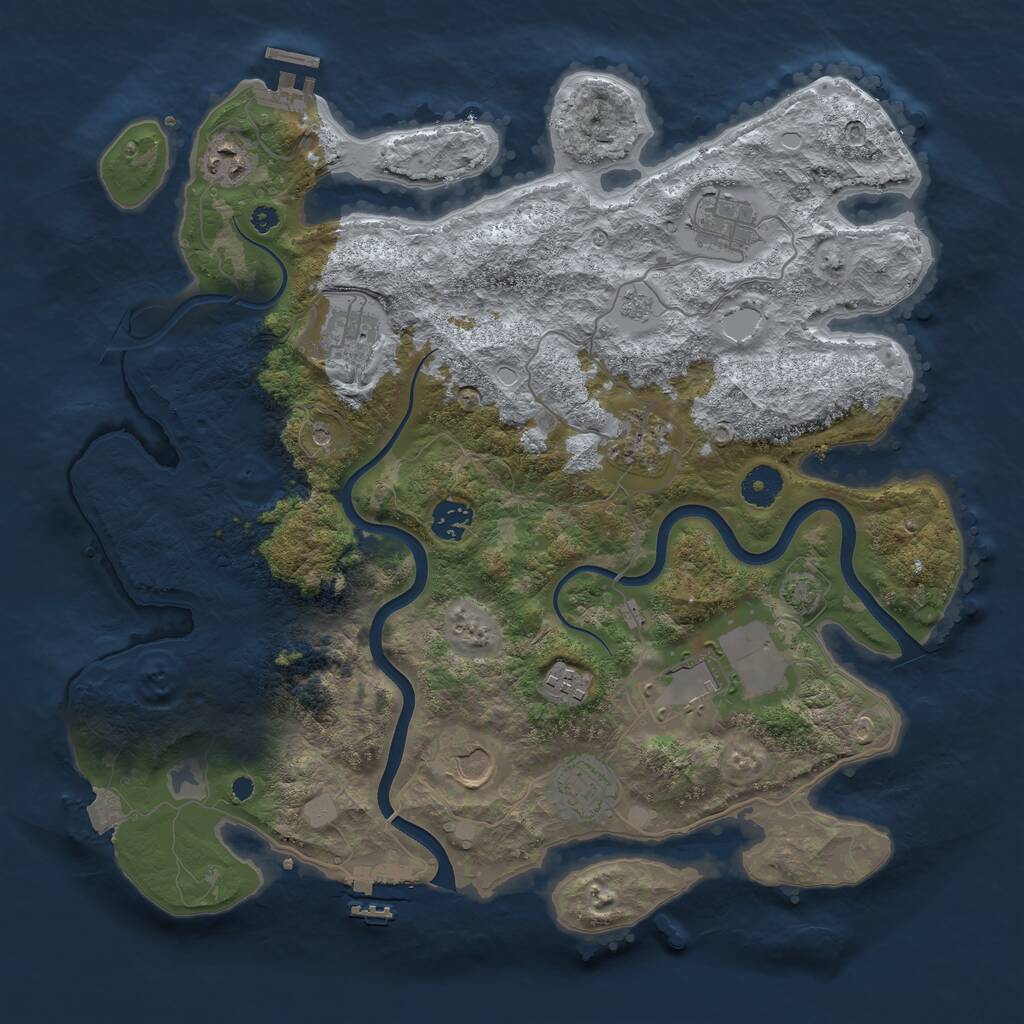 Rust Map: Procedural Map, Size: 3800, Seed: 1536005025, 15 Monuments
